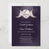 Invitation Purple Floral Phases Lune Mystique (Devant)