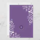 Invitation Purple Floral Photo Wedding (Dos)