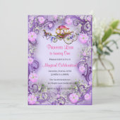 Invitation Purple Floral Princess Fairy Tail 1er anniversaire (Debout devant)