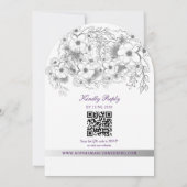 Invitation Purple Floral QR Code Wedding (Dos)