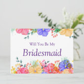 Invitation Purple Floral Serez-Vous Ma Proposition De Femme D (Debout devant)