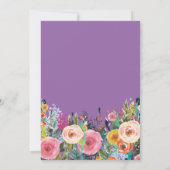 Invitation Purple Floral Surprise 13ème anniversaire Invitati (Dos)