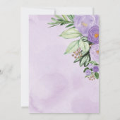 Invitation Purple Floral Woodland Girl Wild One1st Anniversai (Dos)