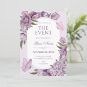 Invitation Purple flowers bloom (Debout devant)