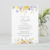 Invitation Purple Flowers, Yellow Flowers, Boho, Baptism (Debout devant)
