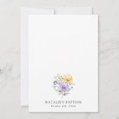 Invitation Purple Flowers, Yellow Flowers, Boho, Baptism (Dos)