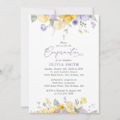 Invitation Purple Flowers, Yellow Flowers, Boho, Confirmation (Devant)