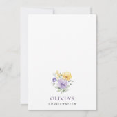 Invitation Purple Flowers, Yellow Flowers, Boho, Confirmation (Dos)