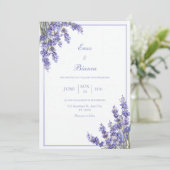 Invitation Purple French Lavender Rustic Minimalist Frame (Debout devant)