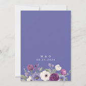 Invitation Purple Fuchsia Aquarelle Floral Enregistrer la dat (Dos)