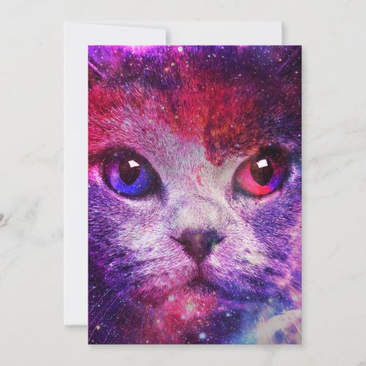 Invitation Purple Galaxy Cat (Devant)