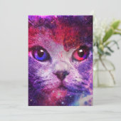 Invitation Purple Galaxy Cat (Debout devant)