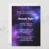 Invitation Purple Galaxy rose Parties scintillant douce 16 fê (Dos)