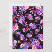 Invitation Purple Garden Floral Graduation Party Noir (Dos)