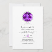 Invitation Purple Gemstone Mardi Gras fête d'anniversaire (Devant)