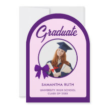 Purple Gingham Bow Arch Photo Graduation Party
