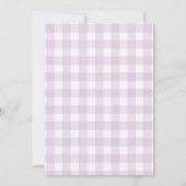 Invitation Purple Gingham Bow Bunny Tea Party Third Birthday (Dos)
