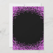 Invitation Purple Glitter Border Black Christmas Party (Dos)