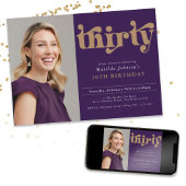 Invitation Purple Gold 30e fête d'anniversaire