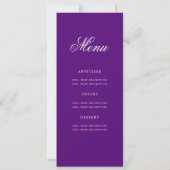 Invitation Purple Gold 50th Birthday Party Program avec menu (Dos)