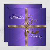 Invitation Purple & Gold Abstrait (Devant / Derrière)