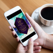 Invitation Purple Gold Agate 18e fête d'anniversaire