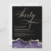 Invitation Purple Gold Agate 30e fête de trente ans (Devant)