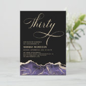 Invitation Purple Gold Agate 30e fête de trente ans (Debout devant)