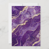 Invitation Purple Gold Agate 30e fête de trente ans (Dos)