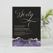 Invitation Purple Gold Agate 60e Soixante Anniversaire fête (Debout devant)