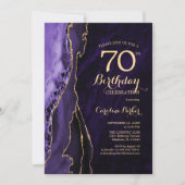 Invitation Purple Gold Agate 70e anniversaire (Devant)