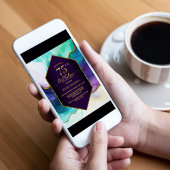 Invitation Purple Gold Agate 75e fête d'anniversaire