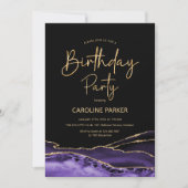 Invitation Purple Gold Agate Anniversaire N'importe quel âge (Devant)