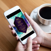 Invitation Purple Gold Agate Surprise 30e fête d'anniversaire