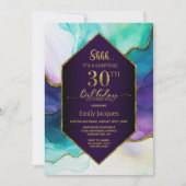 Invitation Purple Gold Agate Surprise 30e fête d'anniversaire (Devant)