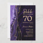 Invitation Purple Gold Agate Surprise 70e anniversaire (Devant)