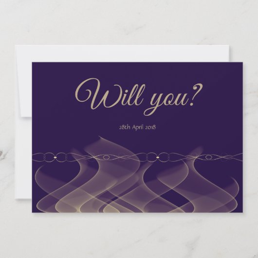 Invitation Purple Gold Be My Bridesmaid Double Side Card (Devant)