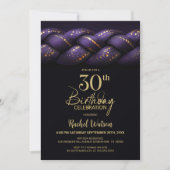 Invitation Purple Gold Braid 30e fête d'anniversaire (Devant)