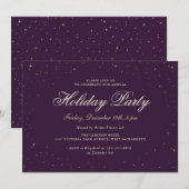 Invitation Purple Gold Business Fête de Noël (Devant / Derrière)