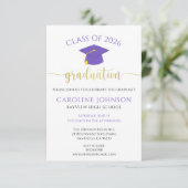 Invitation Purple & Gold Classe de Graduation Party (Debout devant)