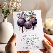 Invitation Purple & Gold Elegant Christmas Party 