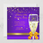 Invitation Purple Gold Fabrique Champagne Heels Anniversaire (Dos)