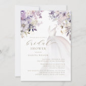 Invitation Purple Gold Fête des mariées de robe Mariage (Devant)