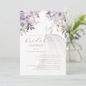 Invitation Purple Gold Fête des mariées de robe Mariage (Debout devant)