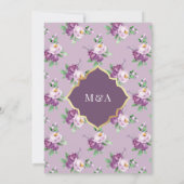 Invitation Purple Gold Floral modèle Mariage musulman (Dos)