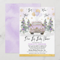 Purple Gold Floral Winter Drive Par Baby shower