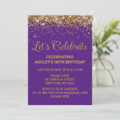 Invitation Purple Gold Parties scintillant 30e anniversaire F (Debout devant)