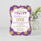 Invitation Purple Gold Parties scintillant Étincelle Premier  (Debout devant)