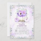 Invitation Purple Gold Parties scintillant Petit Citrouille A (Devant)