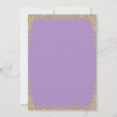 Invitation Purple Gold Parties scintillant Tea Party Filles A (Dos)